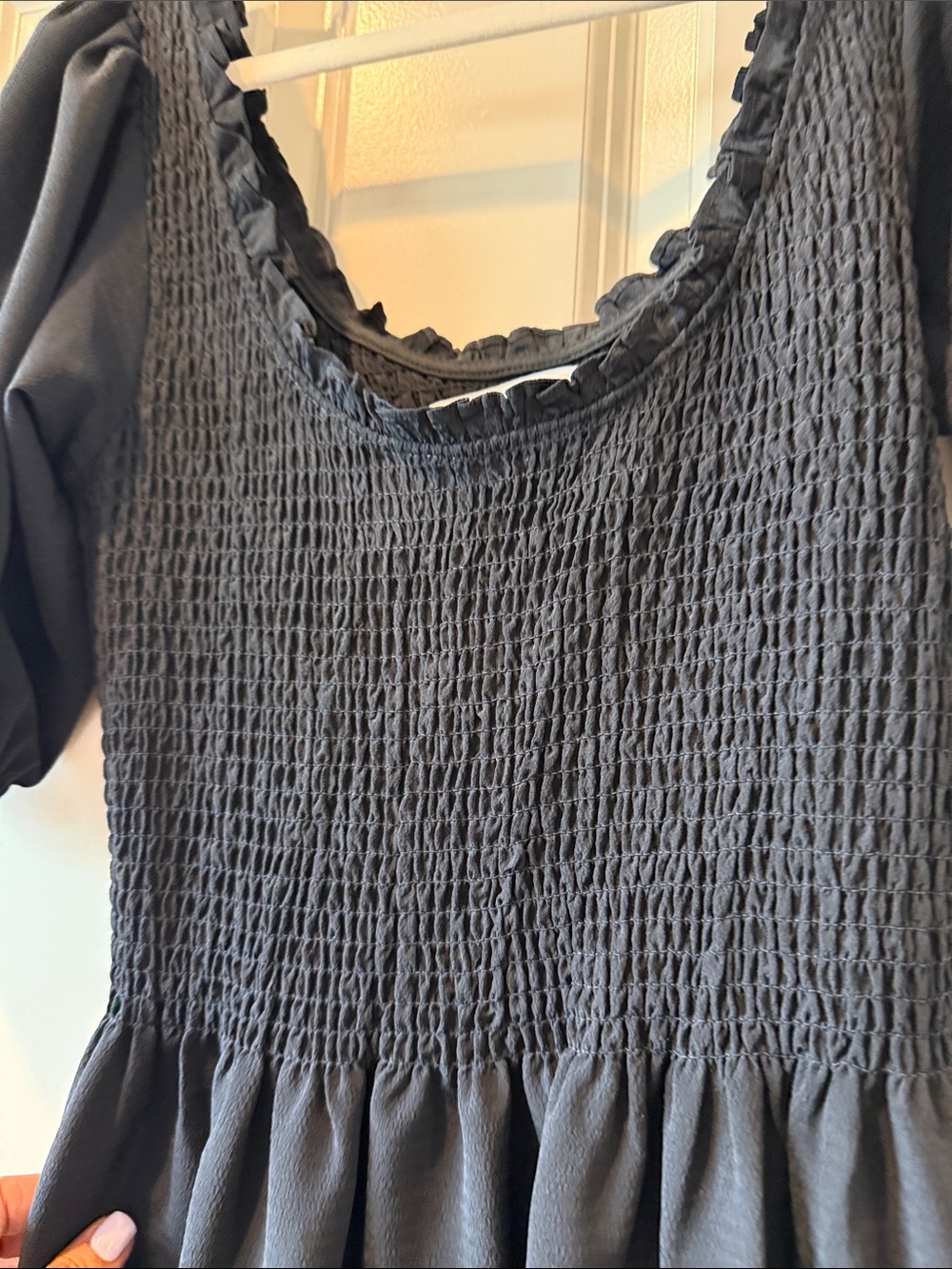 Hill House Black Maxi Dress with Smocked Bodice and Puff Sleeves - Picture 5 of 9